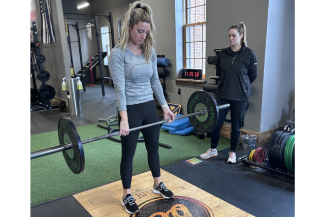 Pelvic floor patient working out under supervision of a qualified physical therapist